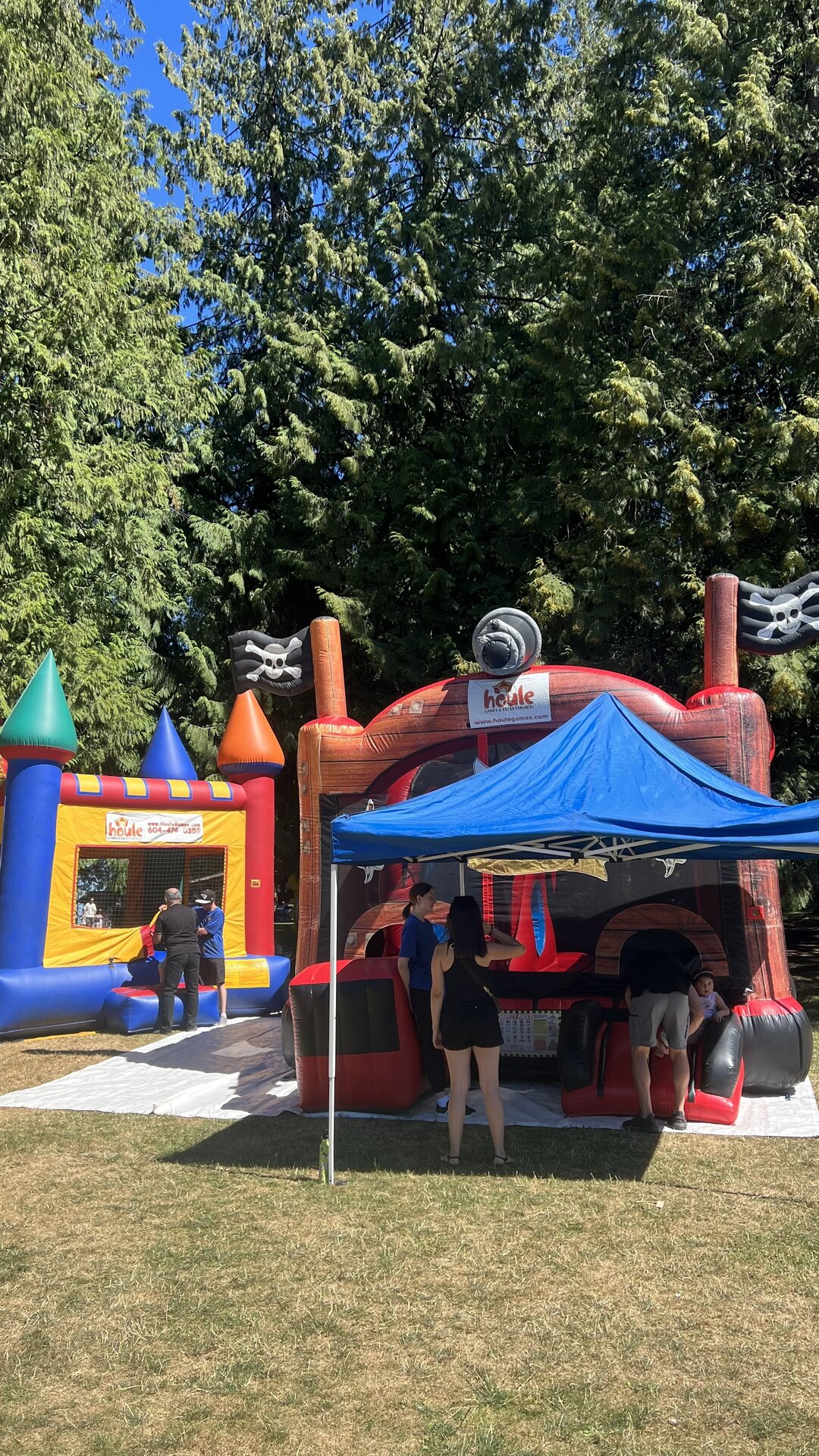 Bouncy castles and games at the Zada community carnival