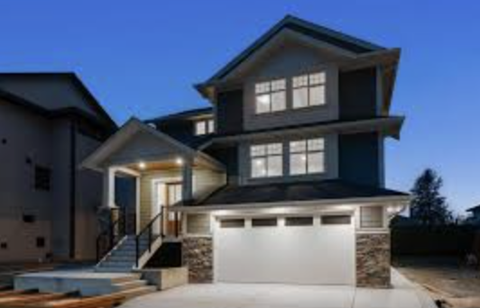 Shantz Way Homes — twilight exterior photographed for the Zada Group marketing campaign